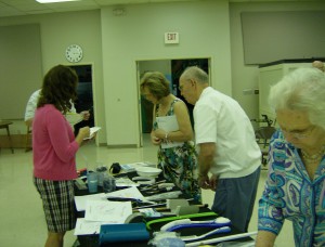 Amy presenting samples