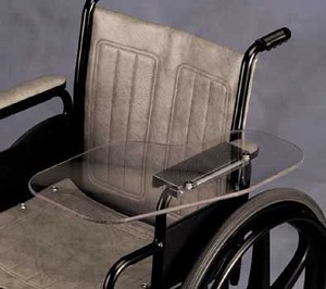 Clear Flip Away Wheelchair Half Tray