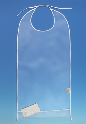 Clear Vinyl Adult Eating Bib with Cuff