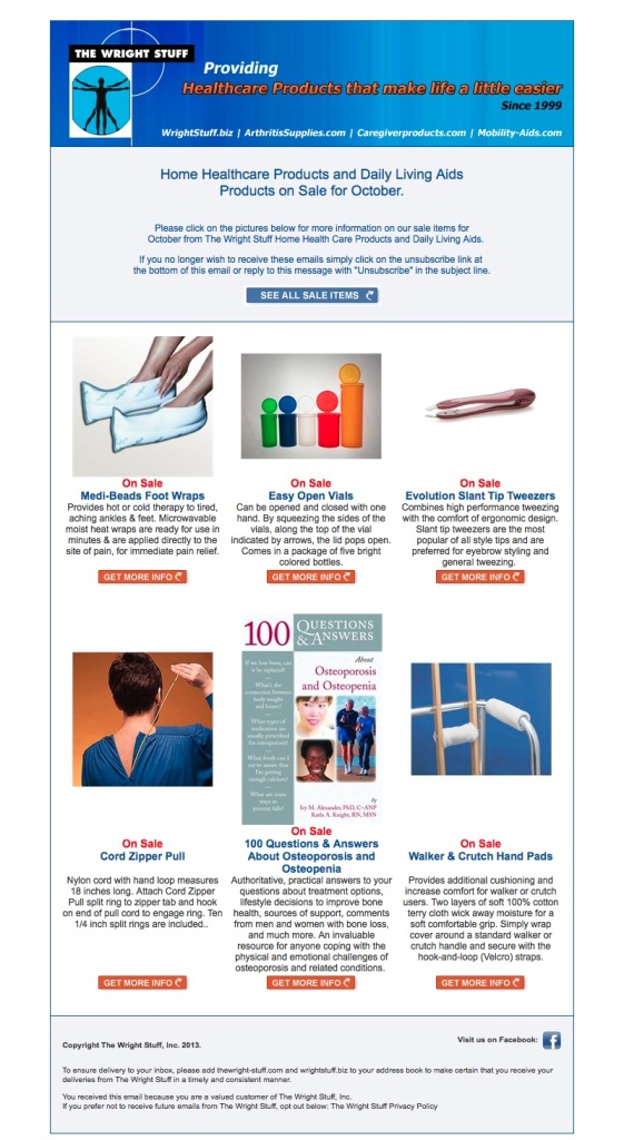 Items on Sale, October 2014